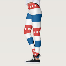 Leggings Bandas Horizontales Patrióticas 4 de Julio