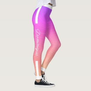 Leggings Bandas laterales monográficas en rosado degradado