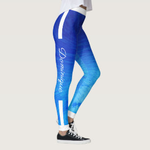 Leggings Bandas laterales monográficas sobre el grungo azu
