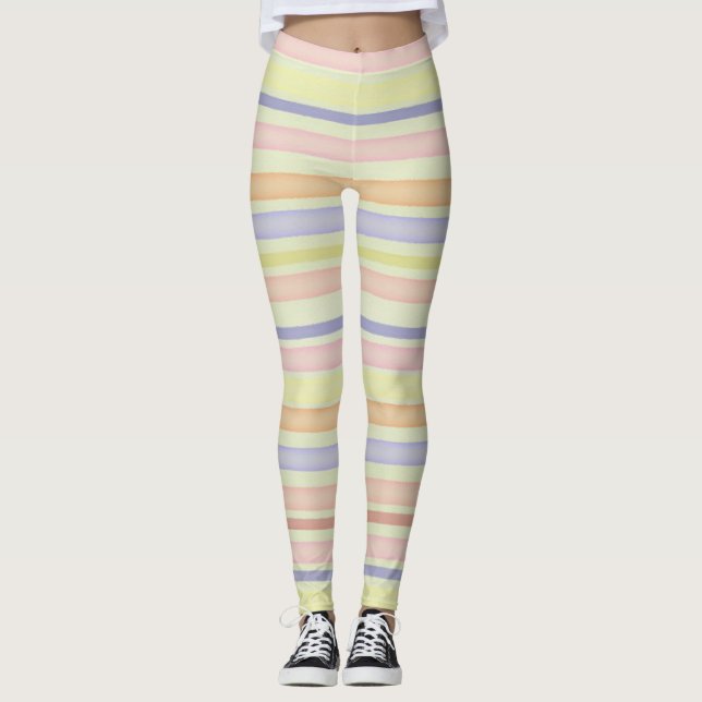 Leggings Bandas multicolor diseño acuarela (Anverso)