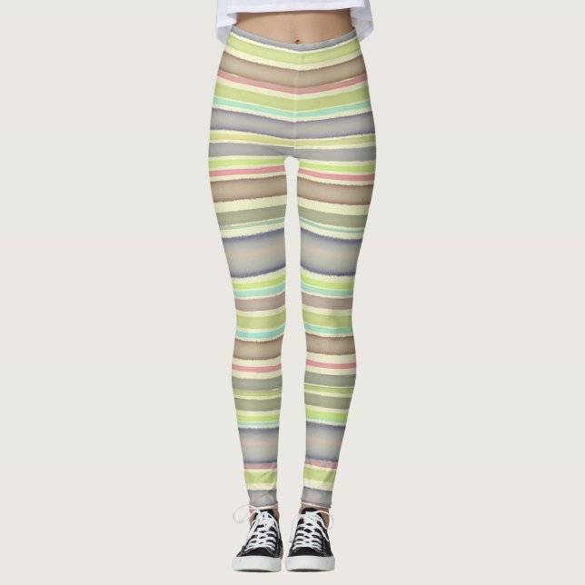 Leggings Bandas multicolor diseño acuarela (Anverso)