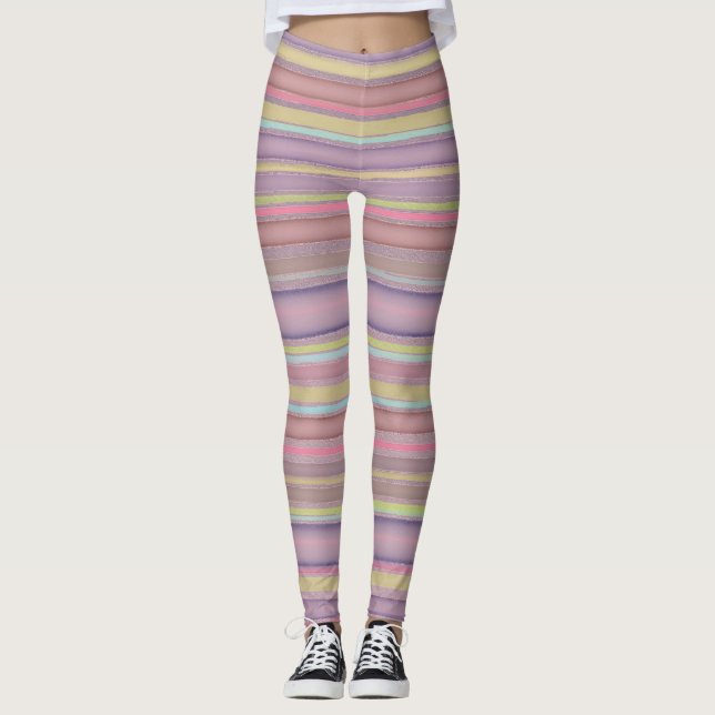 Leggings Bandas multicolor diseño acuarela (Anverso)