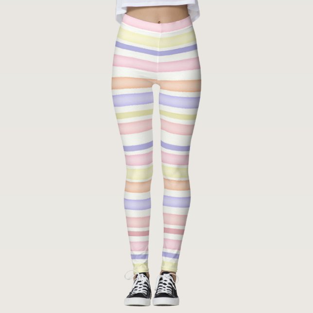 Leggings Bandas multicolor diseño acuarela (Anverso)