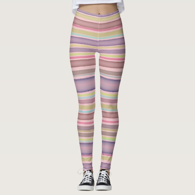 Leggings Bandas multicolor diseño acuarela (Anverso)