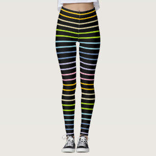 Leggings Bandas negras de arco iris pastoral