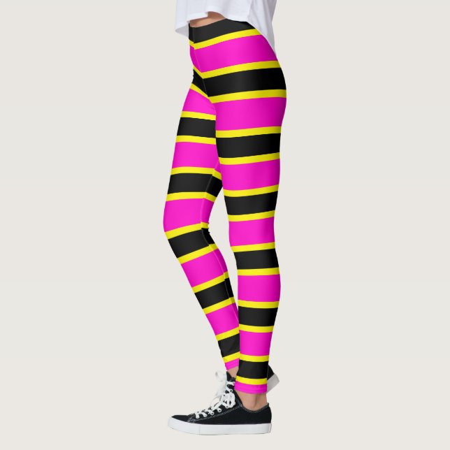 Leggings Bandas negras rosadas y amarillas (Izquierda)