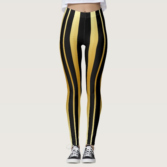 Leggings Bandas negras y doradas (Anverso)