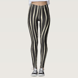 Leggings Bandas onduladas doradas, textura de lujo