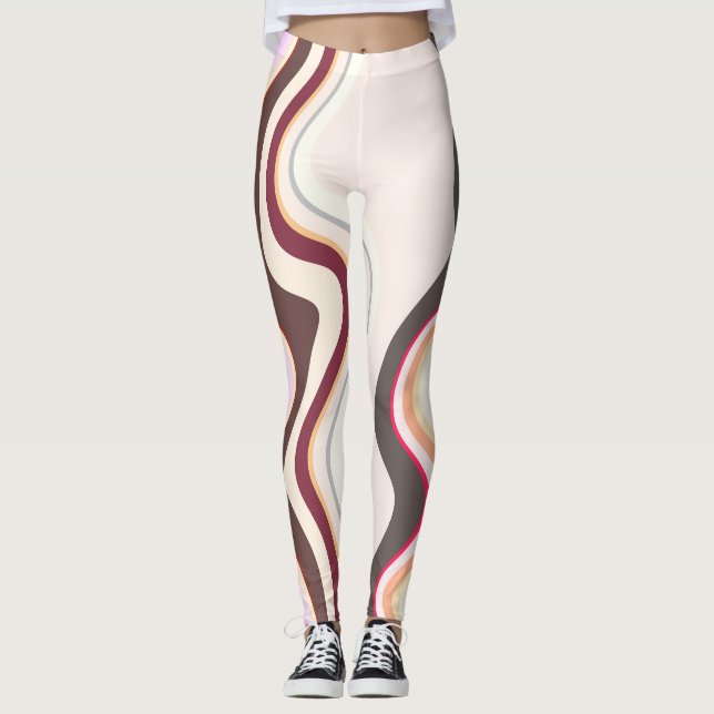 Leggings Bandas onduladas rosadas y grises (Anverso)