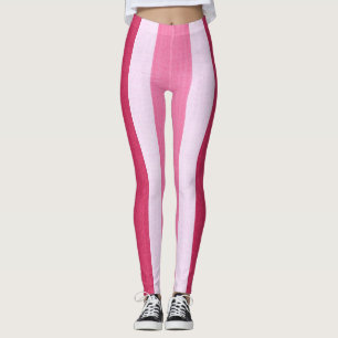 Leggings Bandas rojas, blancas y rosas