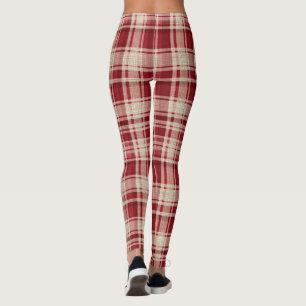 Leggings Bandas rojas de plástico de crema roja