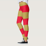 Leggings Bandas rojas y doradas<br><div class="desc">imagen de gruesas franjas rojas y doradas.</div>