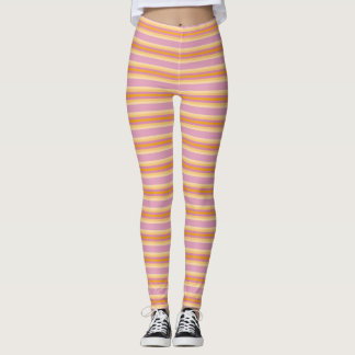 Leggings Bandas rosadas B naranja