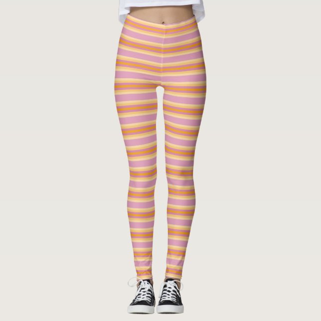 Leggings Bandas rosadas B naranja (Anverso)