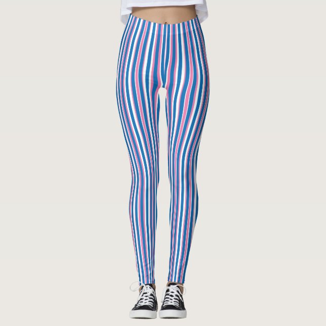 Leggings Bandas rosas azules para adelgazar (Anverso)