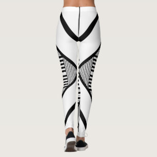 Leggings Bandas triangulares 2 en blanco y negro