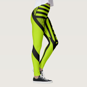 Leggings Bandas triangulares - Verde animado