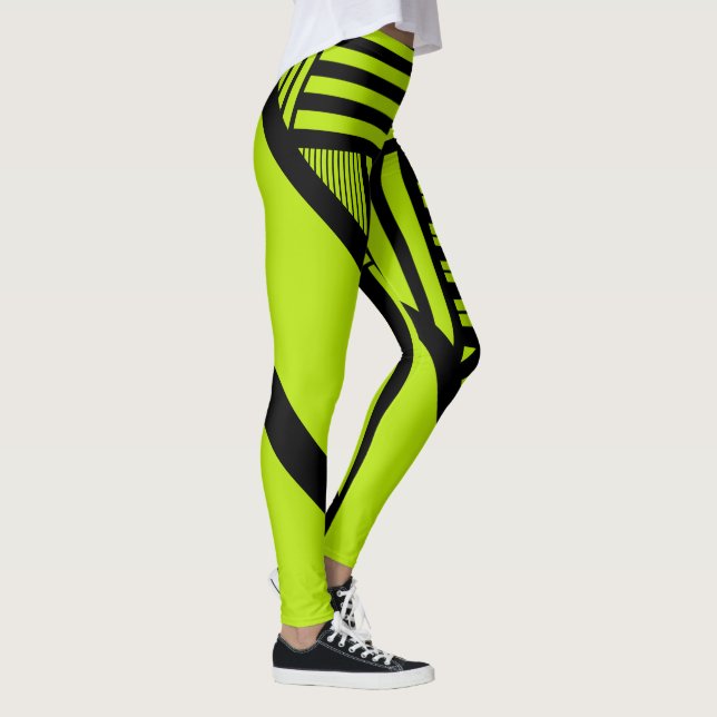 Leggings Bandas triangulares - Verde animado (Derecha)
