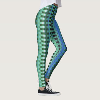 Leggings Bandas Trippy verde azuladas y azules Guay Psyched