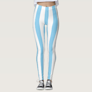 Leggings Bandas verticales de gran tamaño azul y blanco par