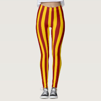 Leggings Bandas verticales de oro y cardenales