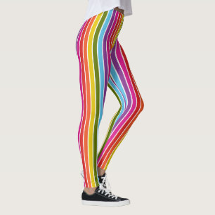 Leggings Bandas verticales del arco iris multicolor