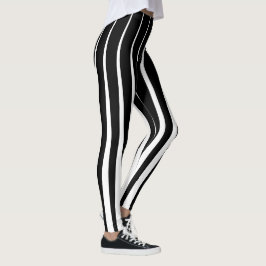 Leggings Bandas verticales irregulares en blanco y negro