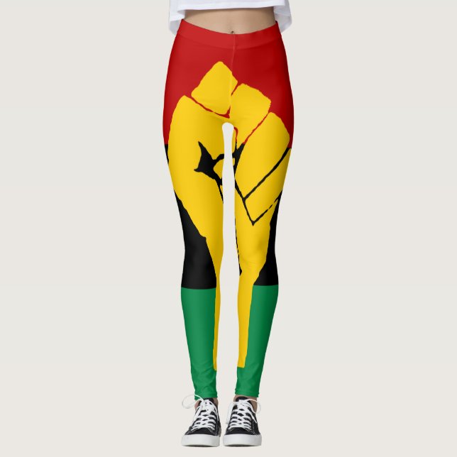 Leggings Bandera africana del poder negro (Anverso)
