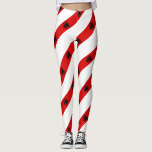 Leggings Bandera albanesa de las rayas