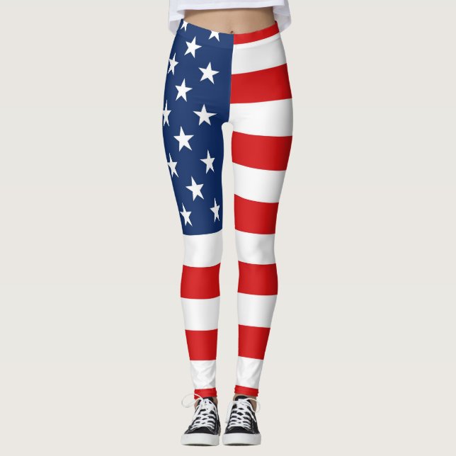 Leggings Bandera americana 4ta de las polainas de julio (Anverso)