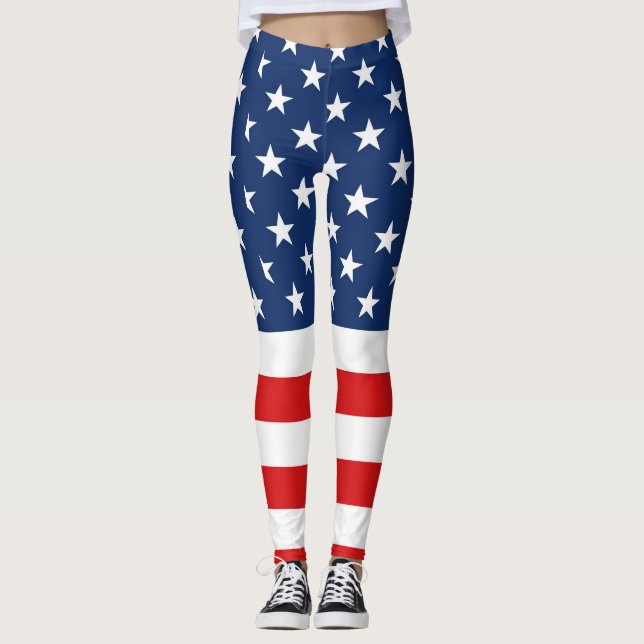 Leggings Bandera americana 4ta de las polainas de julio (Anverso)