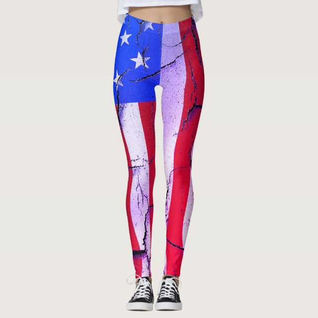 Leggings Bandera Americana Celebración Del 4 De Julio (Anverso)