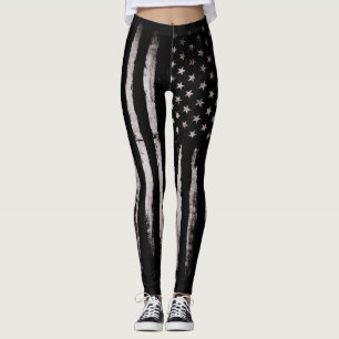 Leggings Bandera americana del Grunge blanco
