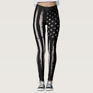 Leggings Bandera americana del Grunge blanco