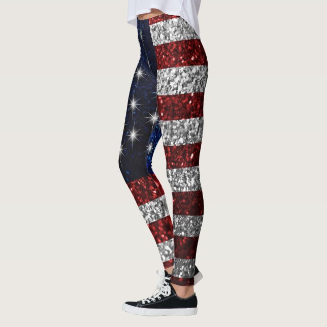 Leggings Bandera americana en polainas del gráfico del (Izquierda)