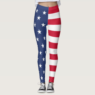 Leggings Bandera Americana, Mitad y Mitad, Estrellas y Fran