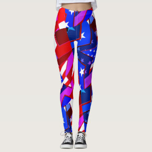 Leggings Bandera Americana muestra legiones de arte abstrac