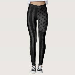 Leggings Bandera americana negra