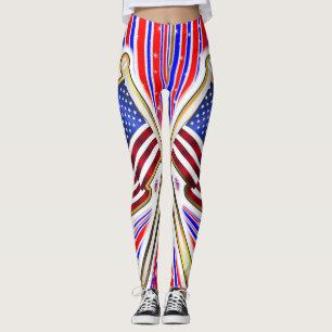 Leggings Bandera Americana Roja Azul