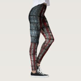 Leggings Bandera Americana Rústica Antigua