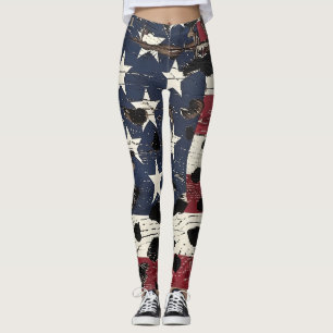 Leggings Bandera Americana Rústica Estampado Leopardo (2)