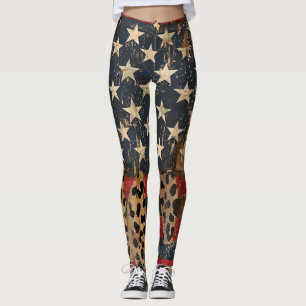 Leggings Bandera Americana Rústica Estampado Leopardo (3)