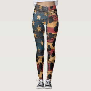 Leggings Bandera Americana Rústica Estampado Leopardo (4)