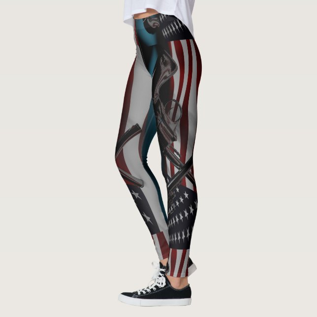 Leggings Bandera americana y dos revólveres cruzados (Izquierda)