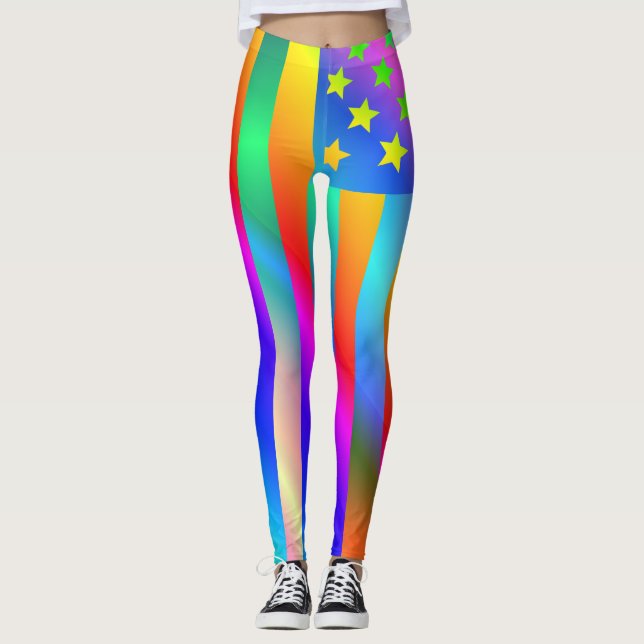 Leggings Bandera arcoiris de Estados Unidos (Anverso)
