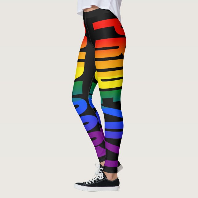 Leggings Bandera arcoiris LGBT Mensajes de texto Orgullo ga (Izquierda)