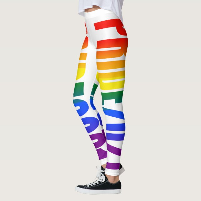 Leggings Bandera arcoiris LGBT Mensajes de texto Orgullo ga (Izquierda)
