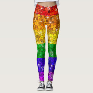 Leggings Bandera arcoiris purpurina Casamiento Igualdad Org