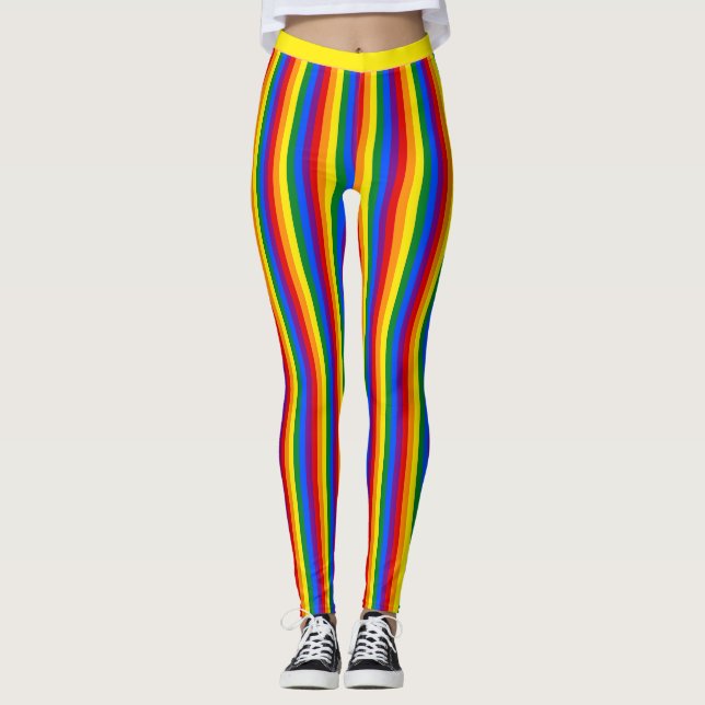 Leggings Bandera arcoiris y orgullo, comunidad LGBT/stripes (Anverso)