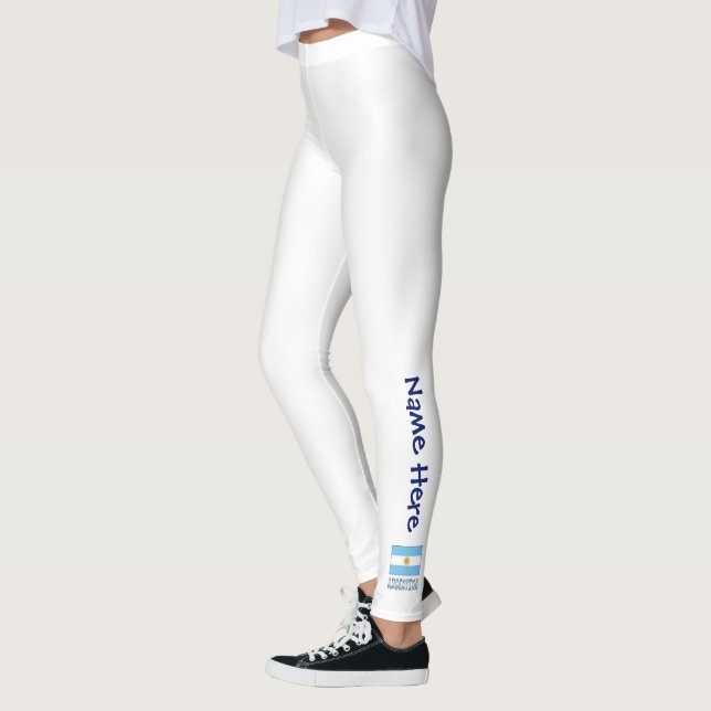 Leggings Bandera Argentina Personalizada con Texto  (Izquierda)